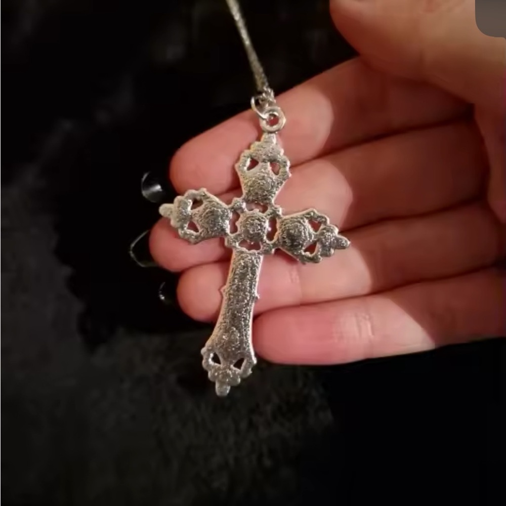 Silver Cross Pendant Necklace